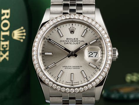 rolex datejust 36 rolesor 126284rbr bianco|rolex 36mm diamond dial.